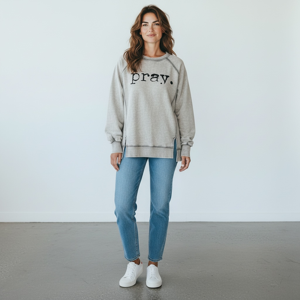 Zenana “Pray.” Oversized Sweatshirt